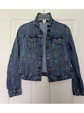 crown & ivy Women's Medium Blue Denim Jacket Petite Small